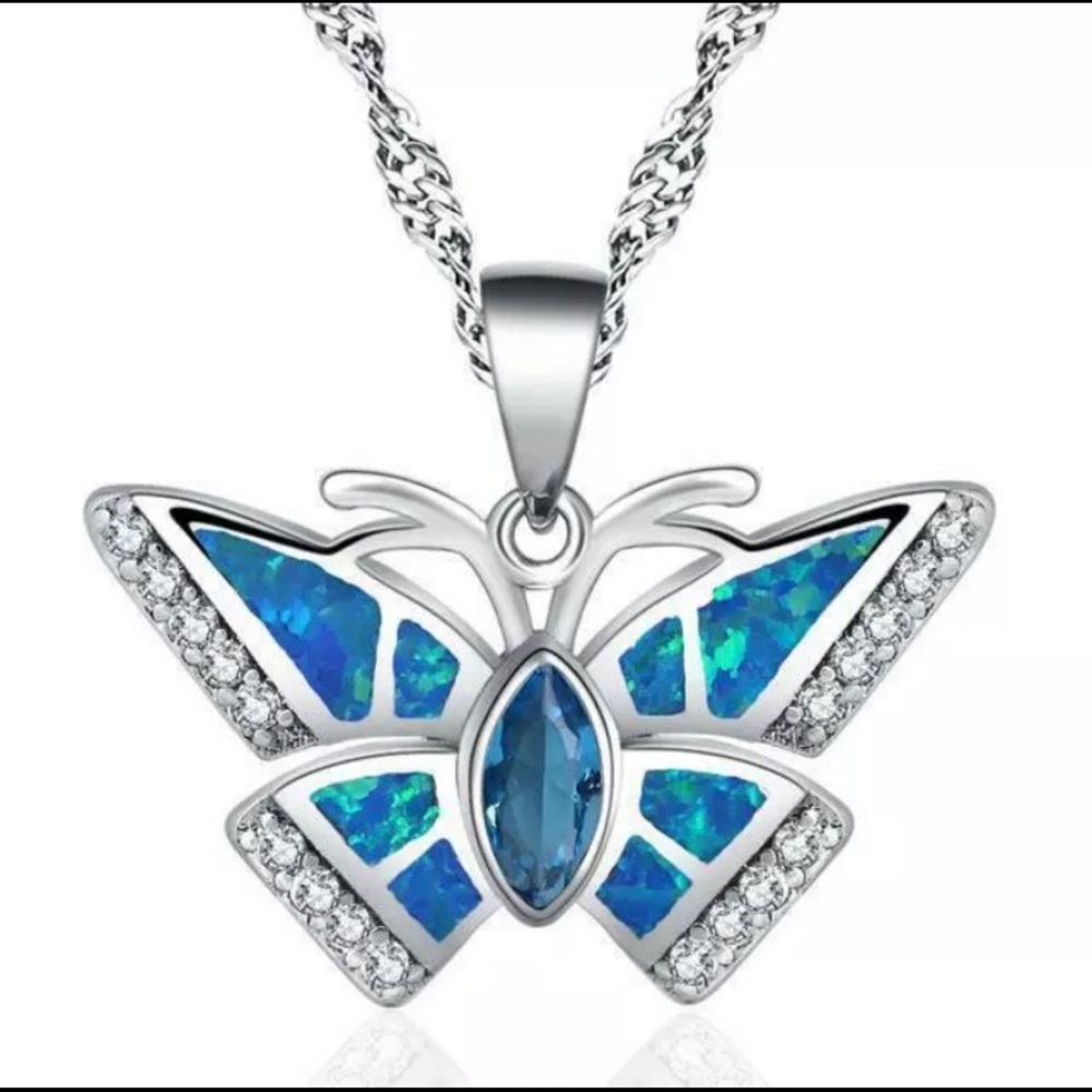 BRAND NEW OPAL & AQUAMARINE SAPPHIRE .925 SILVER